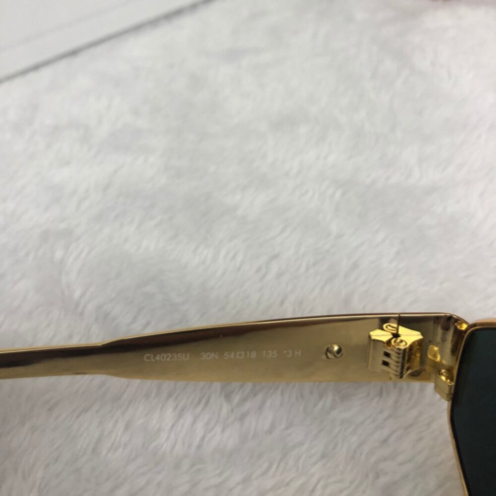Celine Triomphe Gold Metal Sunglasses with Green Lenses - Picture 6 of 6